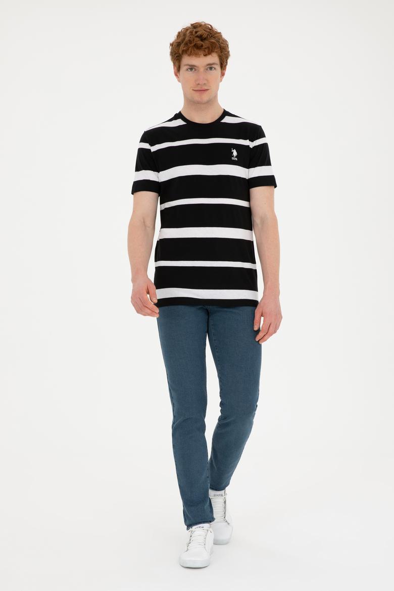 Erkek Regular Fit Bisiklet Yaka Siyah Tişört - 50287039017