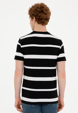 Erkek Regular Fit Bisiklet Yaka Siyah Tişört - 50287039017