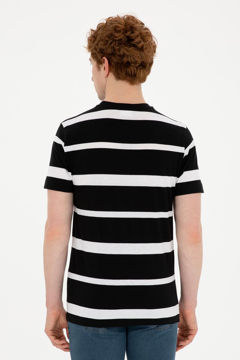 Erkek Regular Fit Bisiklet Yaka Siyah Tişört - 50287039017