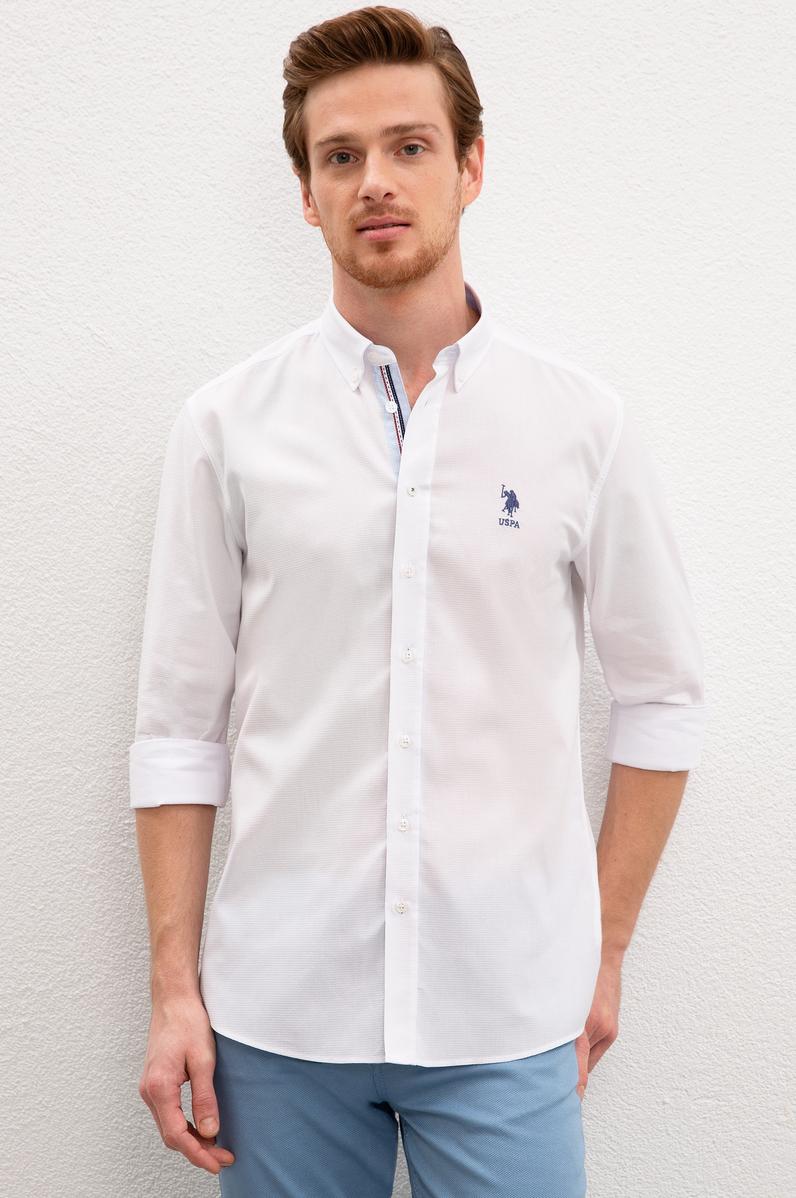 Erkek Beyaz Uzun Kollu Gömlek