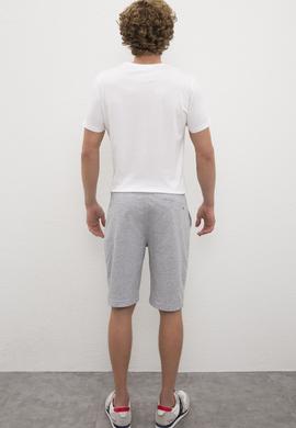 Erkek Gri Melanj  Örme Şort - 50224107030
