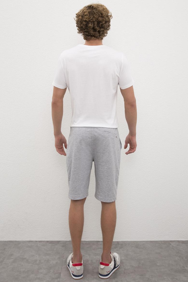 Erkek Gri Melanj  Örme Şort - 50224107030