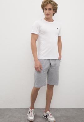 Erkek Gri Melanj  Örme Şort - 50224107030