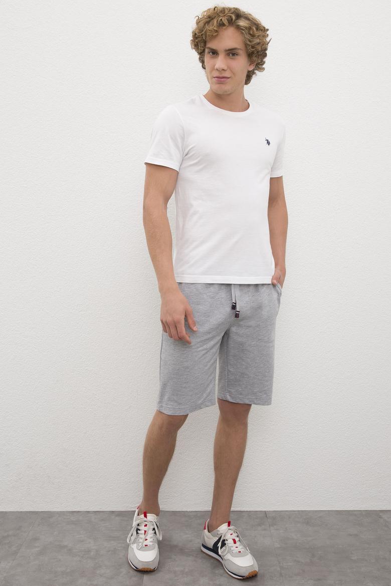 Erkek Gri Melanj  Örme Şort