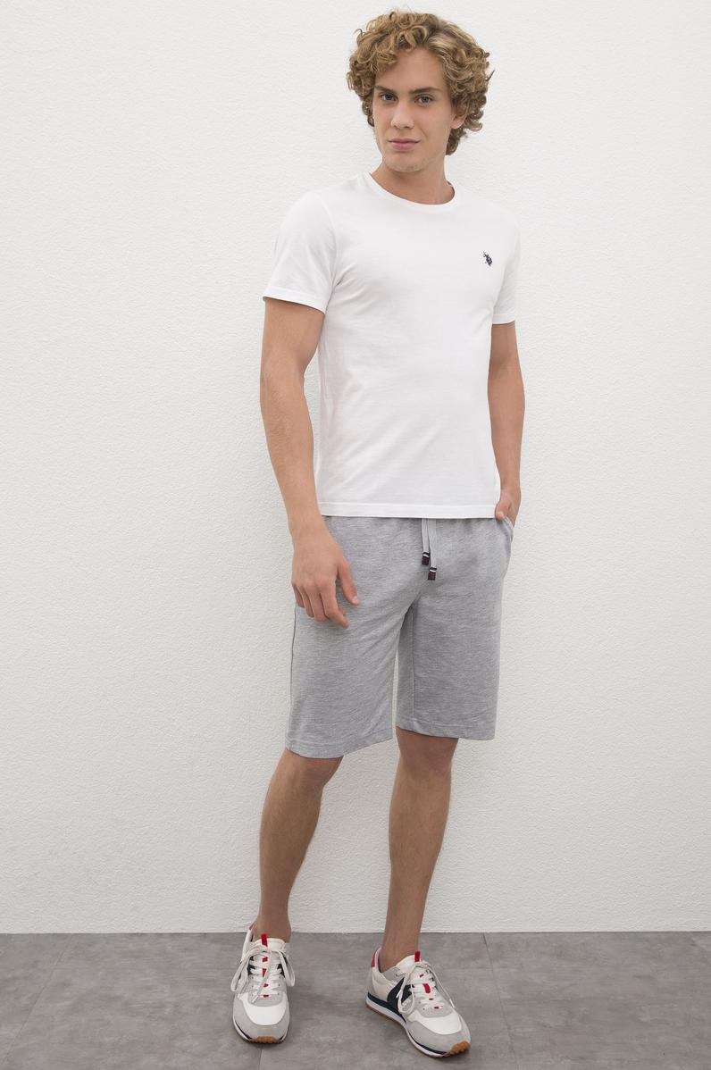 Erkek Gri Melanj  Örme Şort