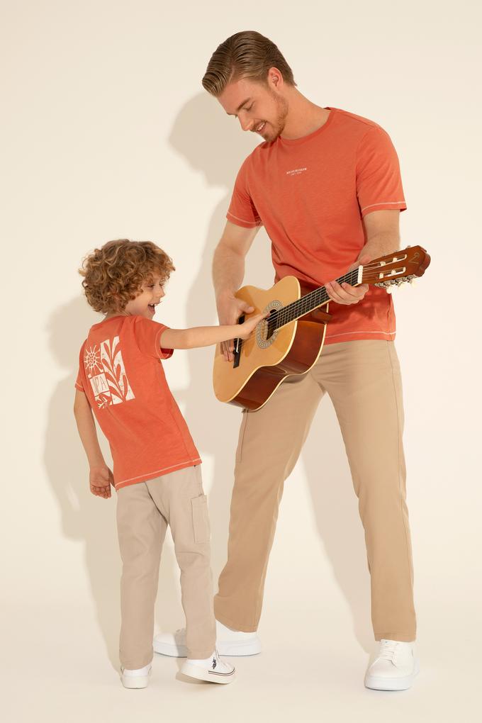 Erkek Çocuk Pudra Bisiklet Yaka Tişört