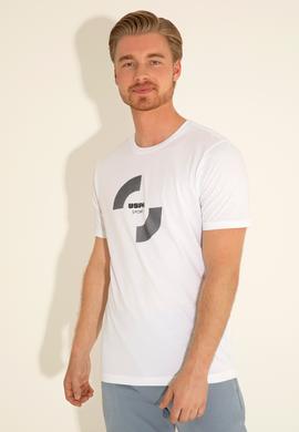 Erkek Regular Fit Bisiklet Yaka Beyaz Tişört - 50281501031