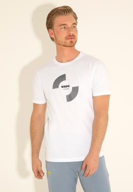 Erkek Regular Fit Bisiklet Yaka Beyaz Tişört - 50281501031