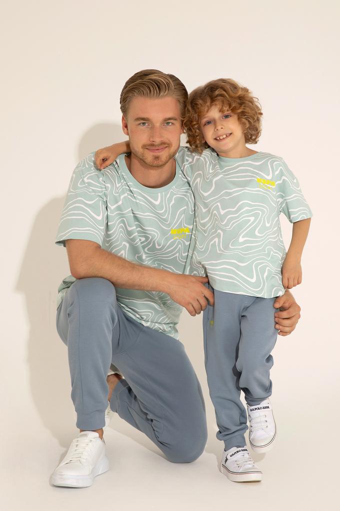 Erkek Çocuk Su Yeşili Bisiklet Yaka Tişört