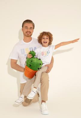 Erkek Çocuk Beyaz Bisiklet Yaka Tişört - 50288056008