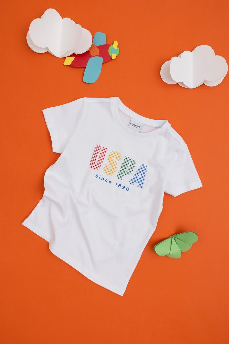 Erkek Çocuk Beyaz Bisiklet Yaka Tişört - 50288056008