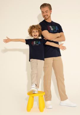 Erkek Çocuk Lacivert Bisiklet Yaka Tişört - 50288056014