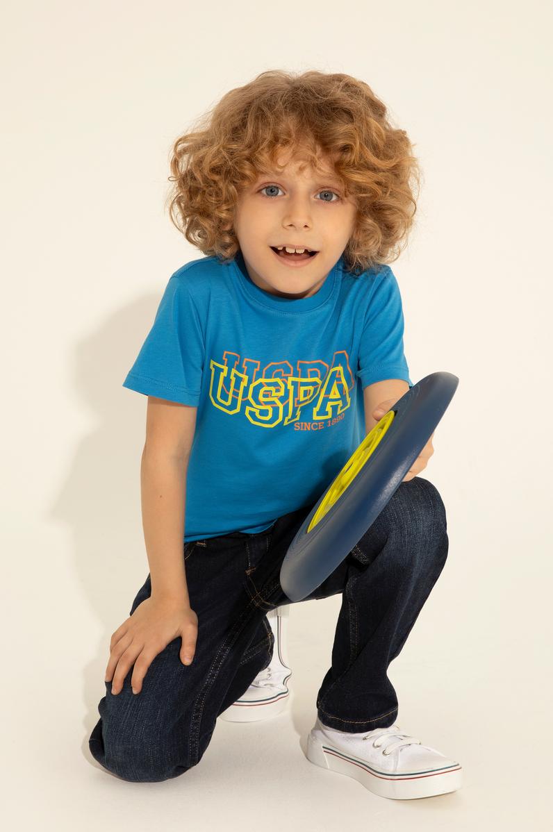 Erkek Çocuk Saks Basic Bisiklet Yaka Tişört