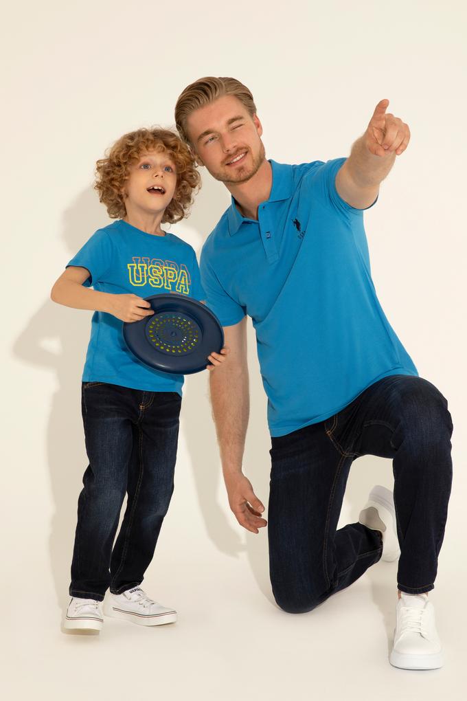 Erkek Çocuk Saks Basic Bisiklet Yaka Tişört