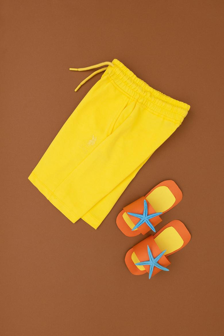 Erkek Çocuk Sarı Örme Şort