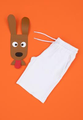 Erkek Çocuk Beyaz Örme Şort - 50279633227