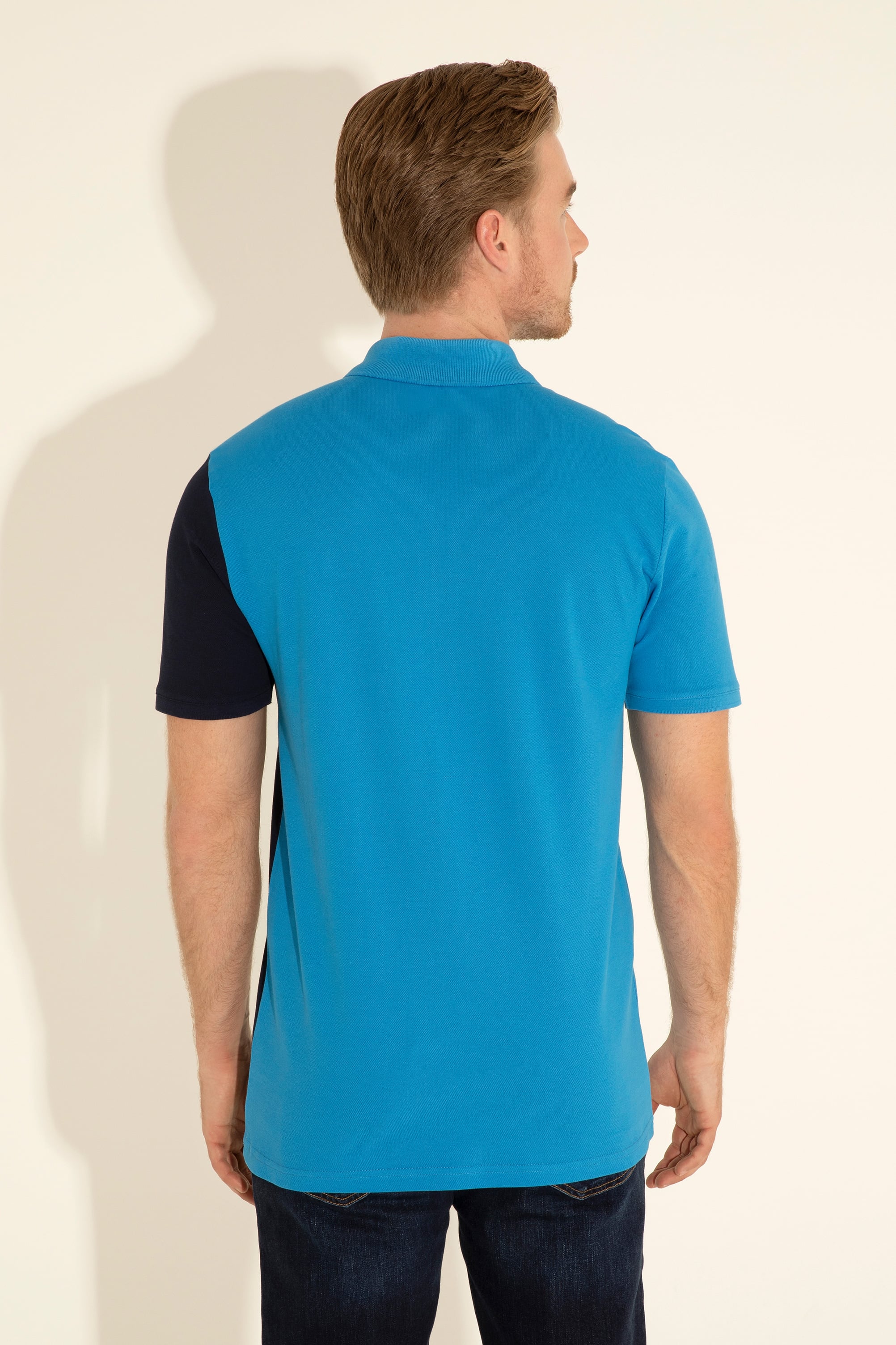 Erkek Regular Fit Polo Yaka Saks Tişört - Image 6