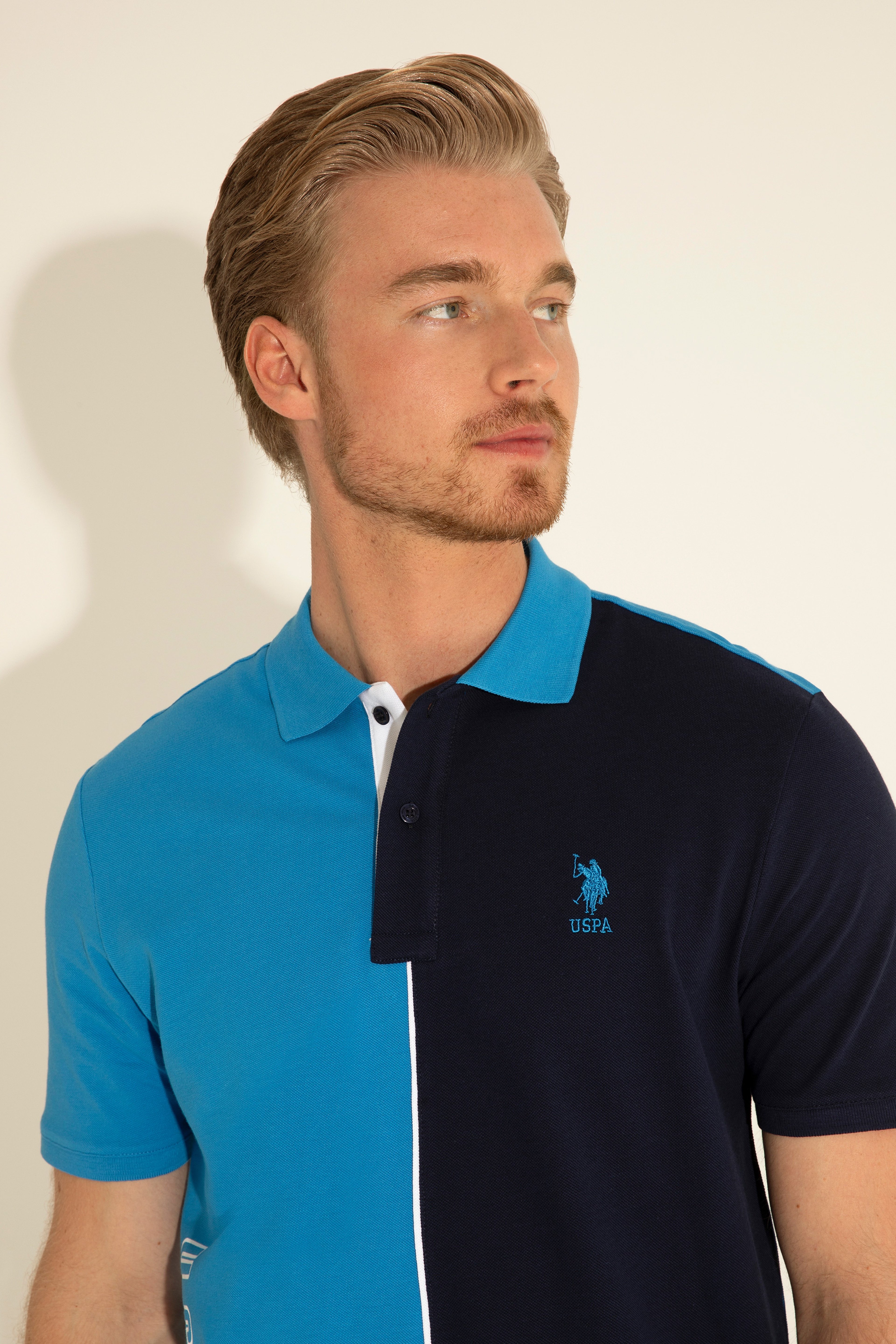 Erkek Regular Fit Polo Yaka Saks Tişört - Image 3