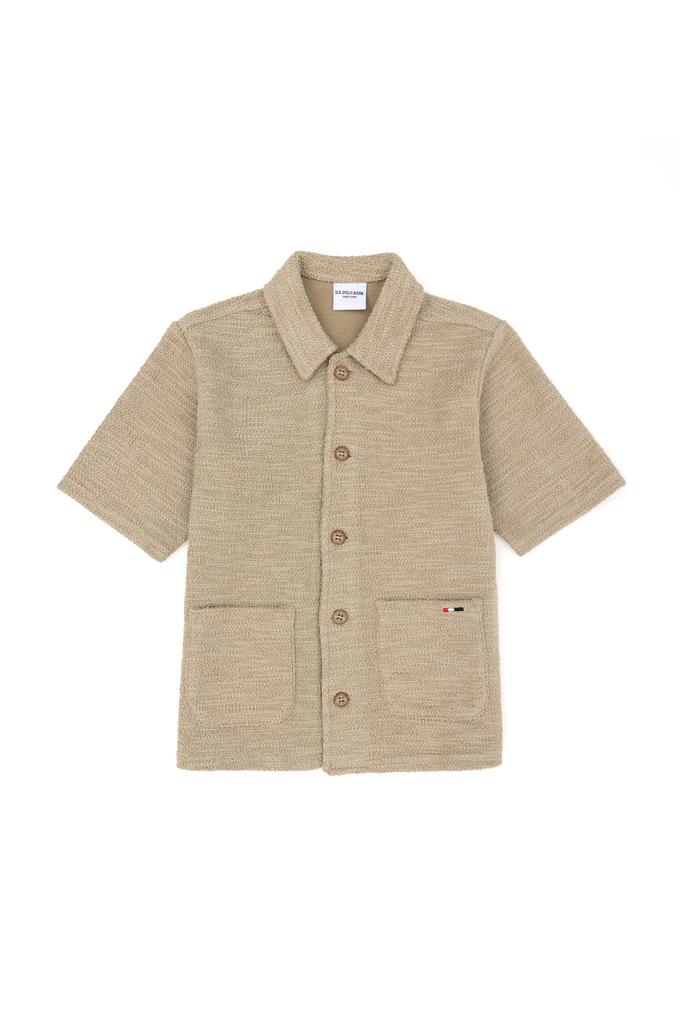 Erkek Çocuk Açık Haki Kısa Kollu Gömlek