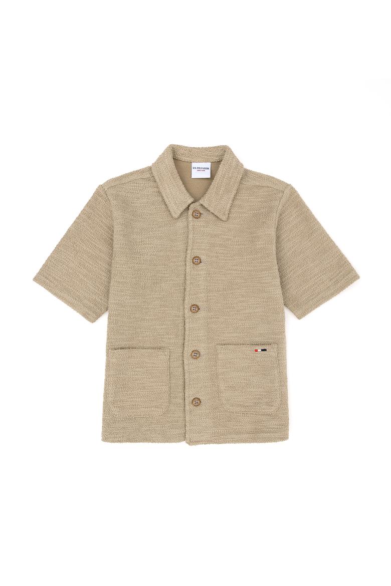 Erkek Çocuk Açık Haki Kısa Kollu Gömlek