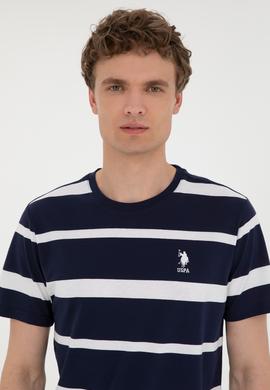 Erkek Regular Fit Bisiklet Yaka Lacivert Tişört - 50287039027