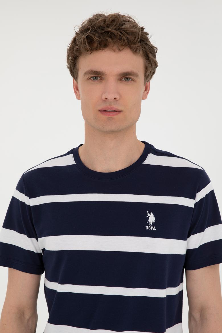 Erkek Regular Fit Bisiklet Yaka Lacivert Tişört - 50287039027