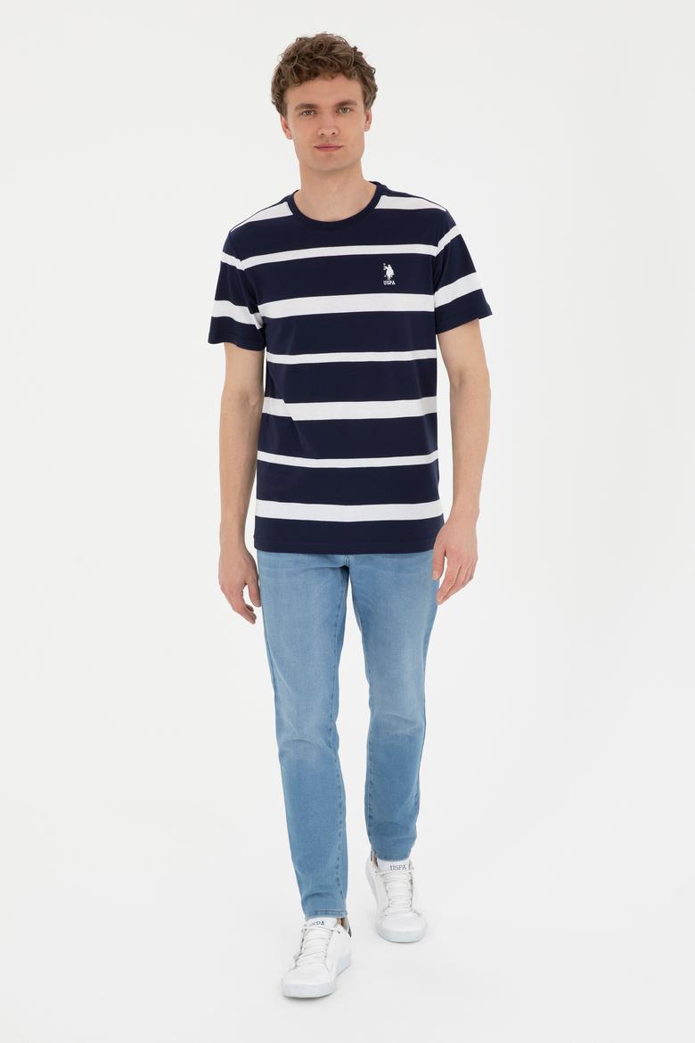 Erkek Regular Fit Bisiklet Yaka Lacivert Tişört - 50287039027