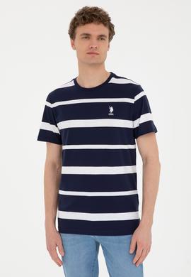 Erkek Regular Fit Bisiklet Yaka Lacivert Tişört - 50287039027