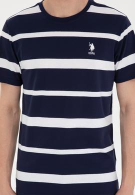 Erkek Regular Fit Bisiklet Yaka Lacivert Tişört - 50287039027