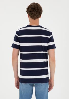 Erkek Regular Fit Bisiklet Yaka Lacivert Tişört - 50287039027