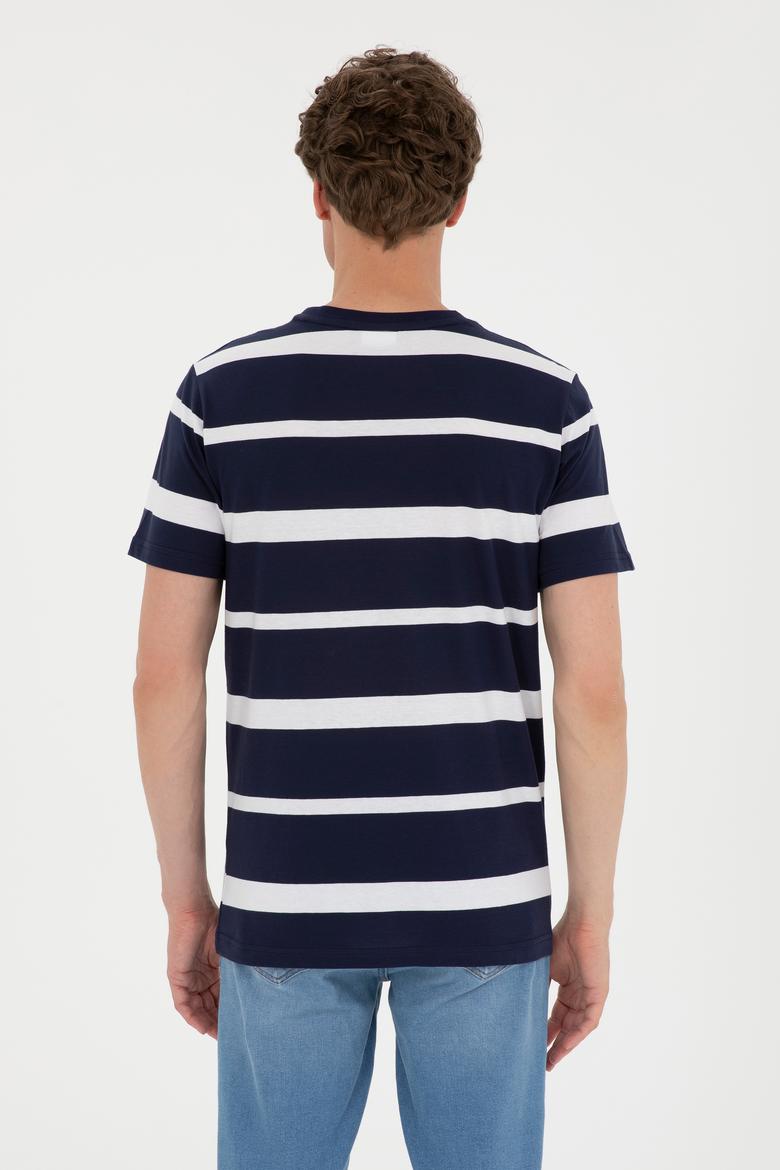 Erkek Regular Fit Bisiklet Yaka Lacivert Tişört - 50287039027