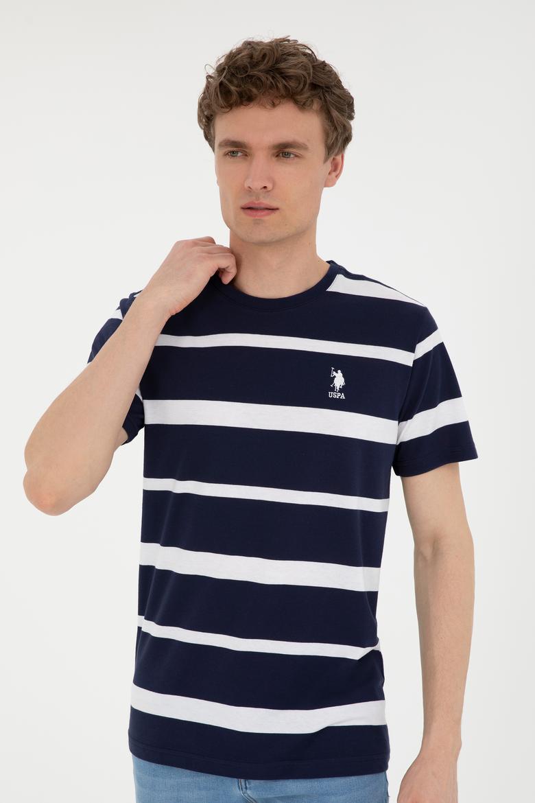 Erkek Regular Fit Bisiklet Yaka Lacivert Tişört - 50287039027