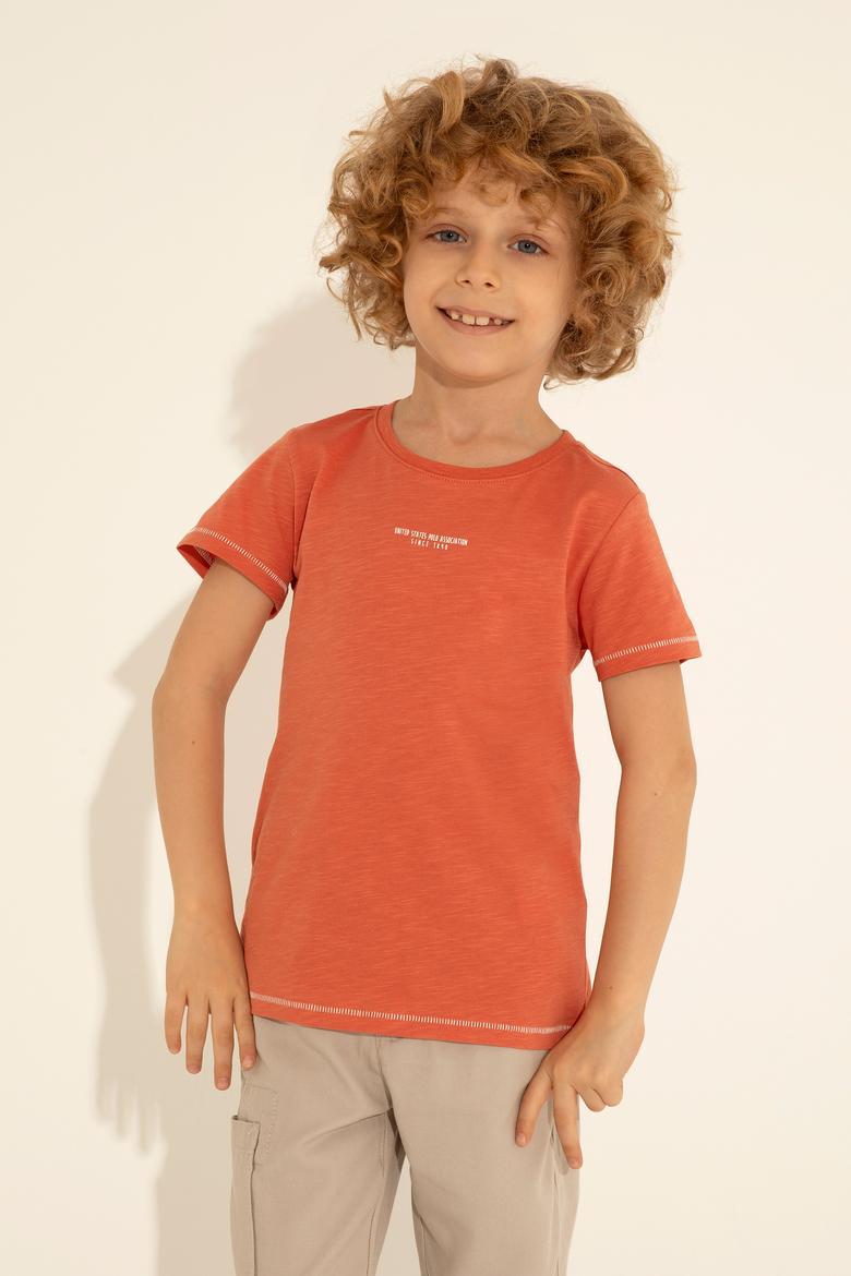 Erkek Çocuk Pudra Bisiklet Yaka Tişört - 50281051045