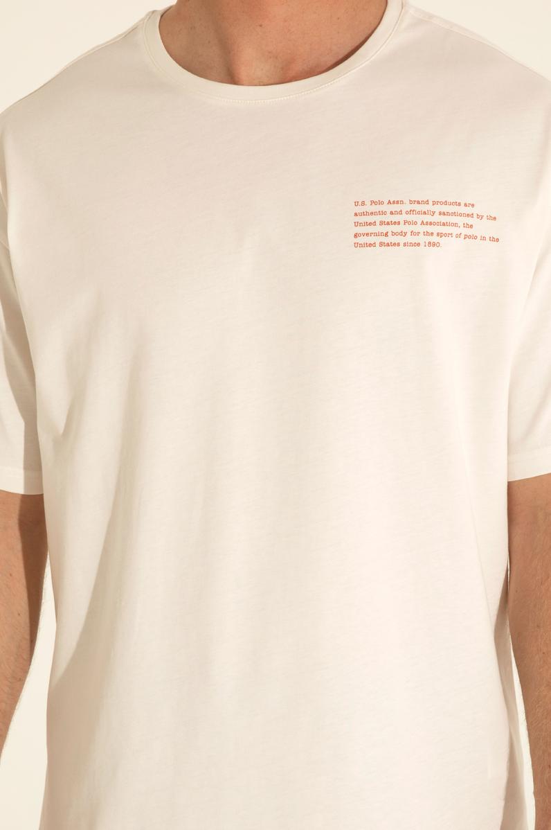 Erkek Comfort Fit Bisiklet Yaka Ekru Tişört