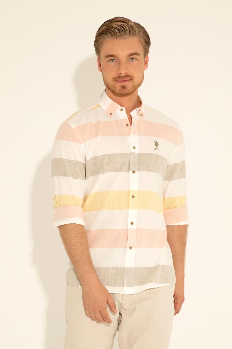 Erkek Haki Uzun Kollu Gömlek