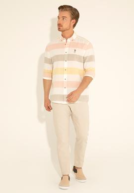 Erkek Haki Uzun Kollu Gömlek - 50283667005