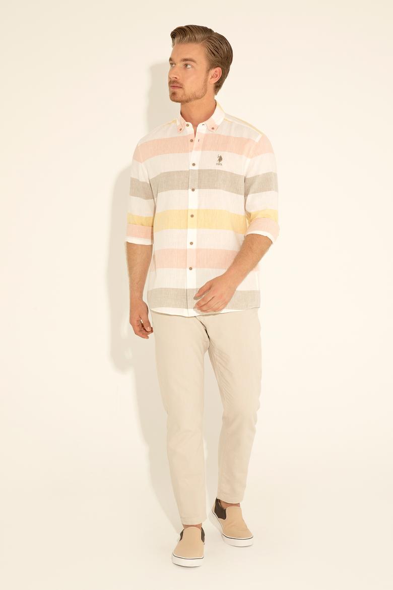 Erkek Haki Uzun Kollu Gömlek - 50283667005