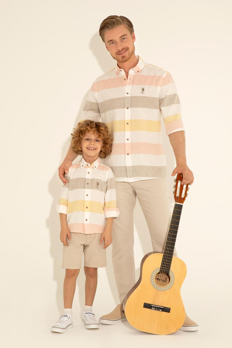 Erkek Haki Uzun Kollu Gömlek