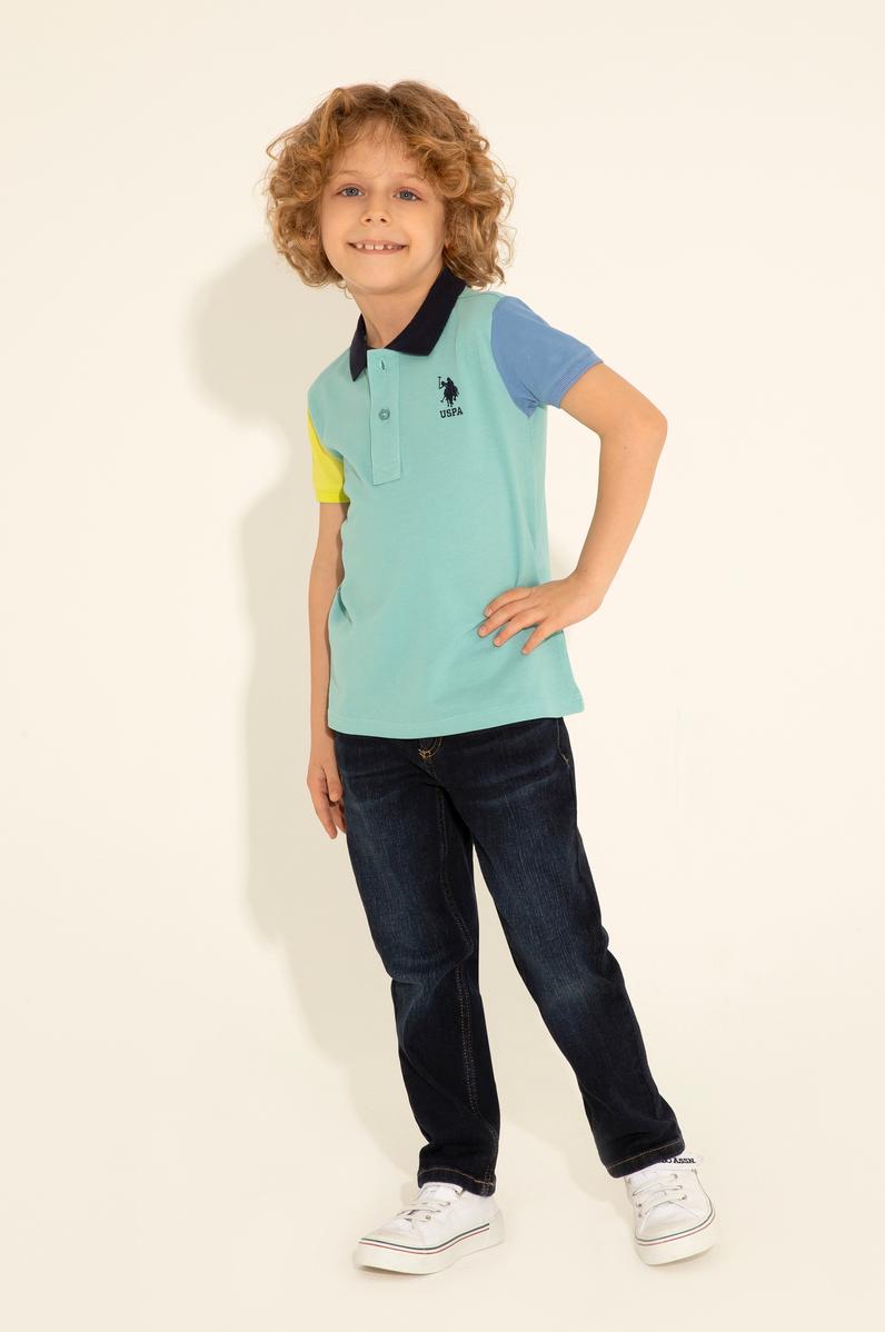 Erkek Çocuk Su Yeşili Polo Yaka Tişört