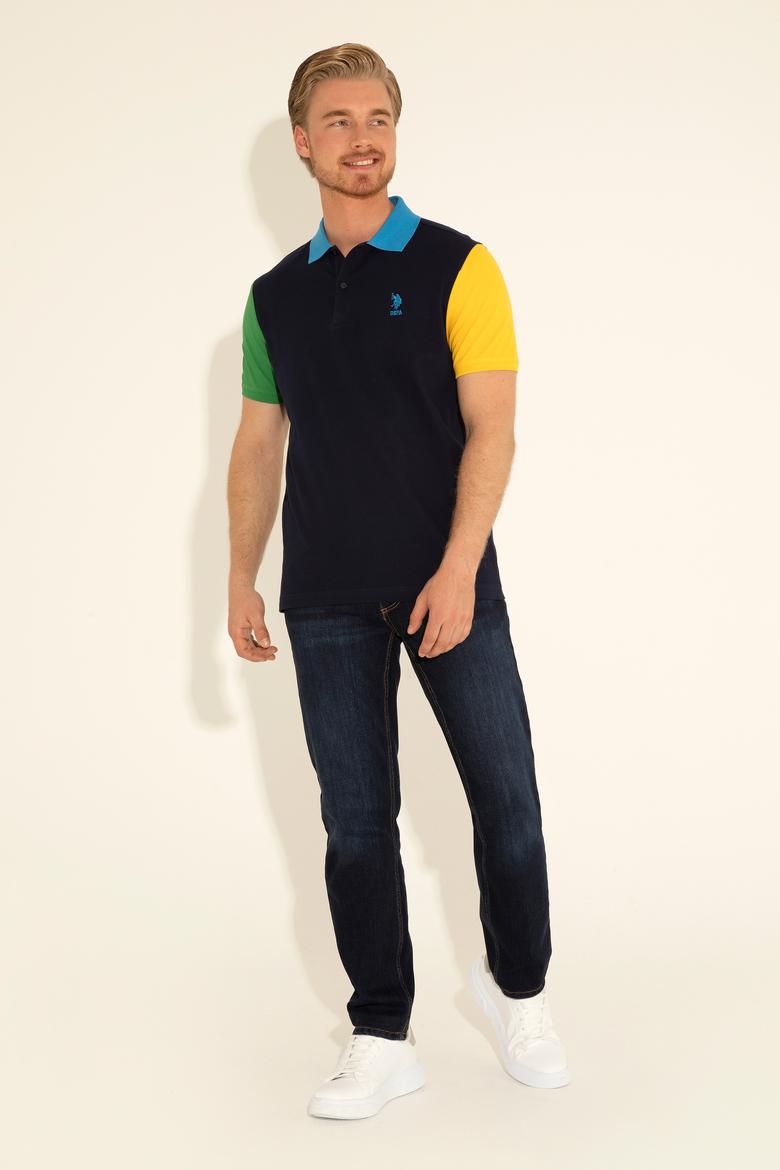 Erkek Regular Fit Polo Yaka Lacivert Tişört - 50289229016