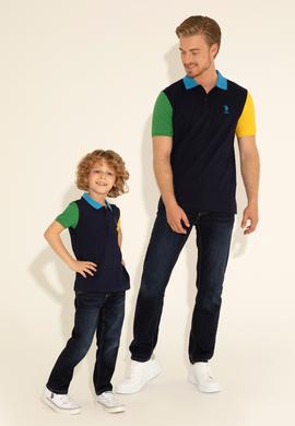 Erkek Regular Fit Polo Yaka Lacivert Tişört - 50289229016