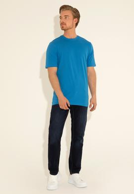 Erkek Regular Fit Bisiklet Yaka Saks Basic Tişört - 50284618083