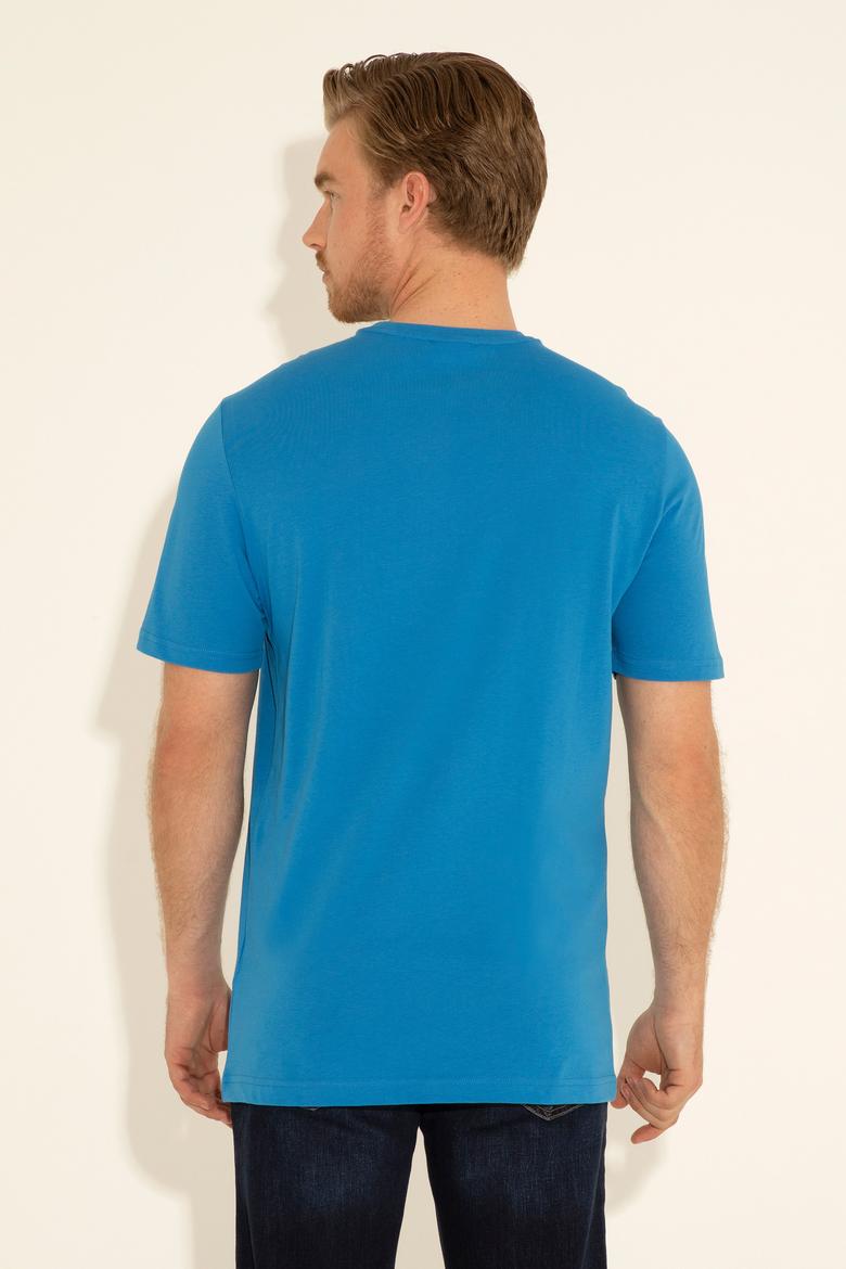 Erkek Regular Fit Bisiklet Yaka Saks Basic Tişört - 50284618083