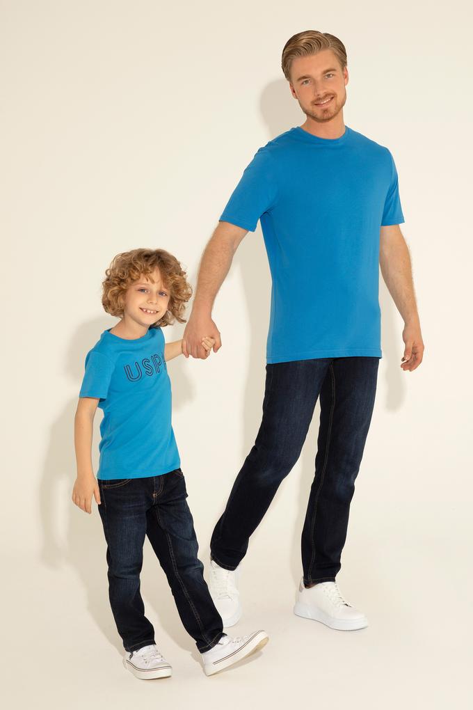 Erkek Regular Fit Bisiklet Yaka Saks Basic Tişört