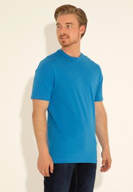 Erkek Regular Fit Bisiklet Yaka Saks Basic Tişört - 50284618083
