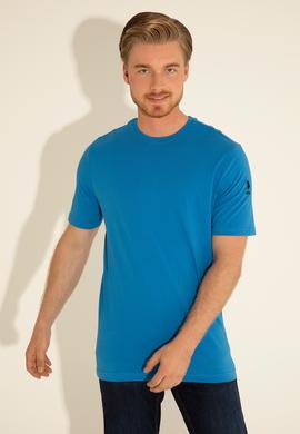 Erkek Regular Fit Bisiklet Yaka Saks Basic Tişört - 50284618083