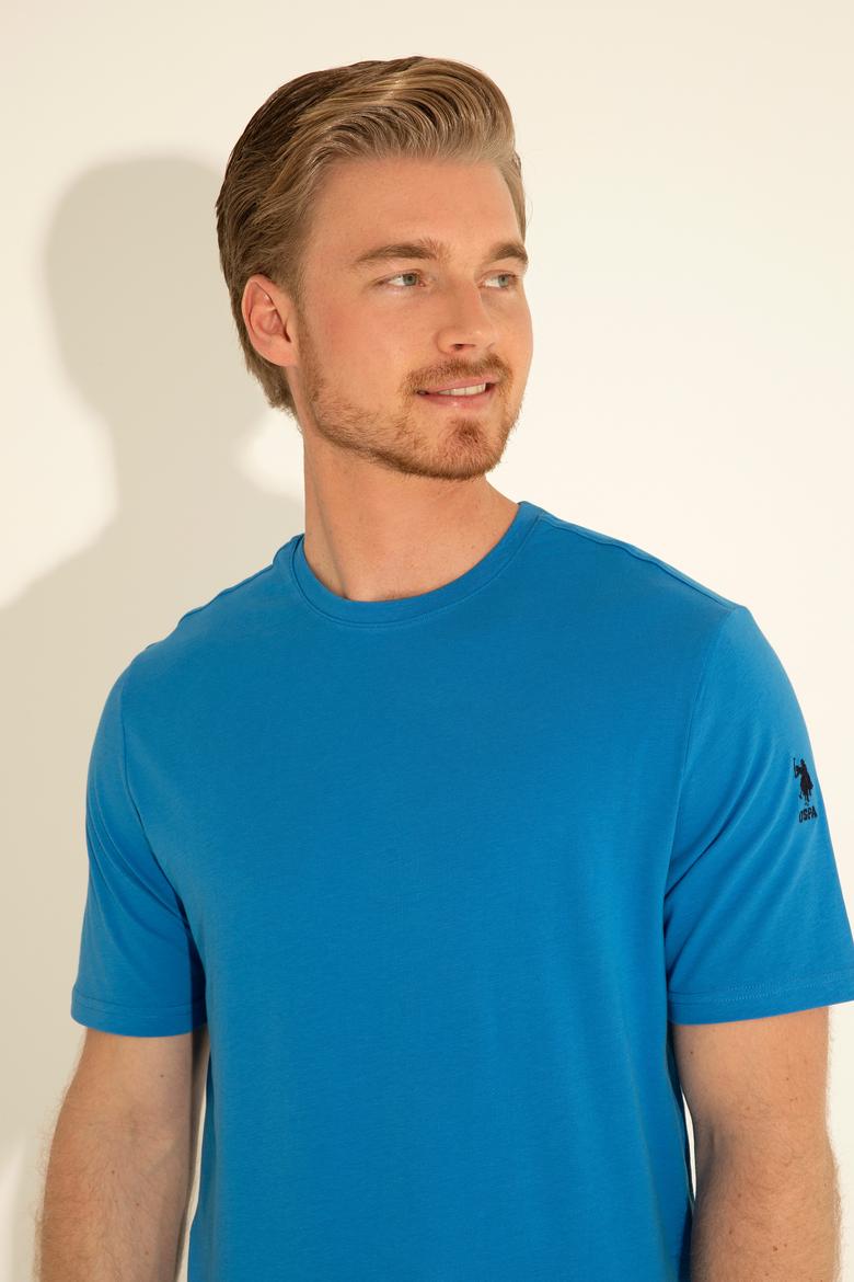 Erkek Regular Fit Bisiklet Yaka Saks Basic Tişört - 50284618083