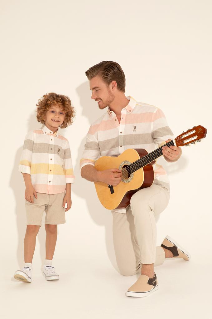 Erkek Çocuk Haki Uzun Kollu Gömlek