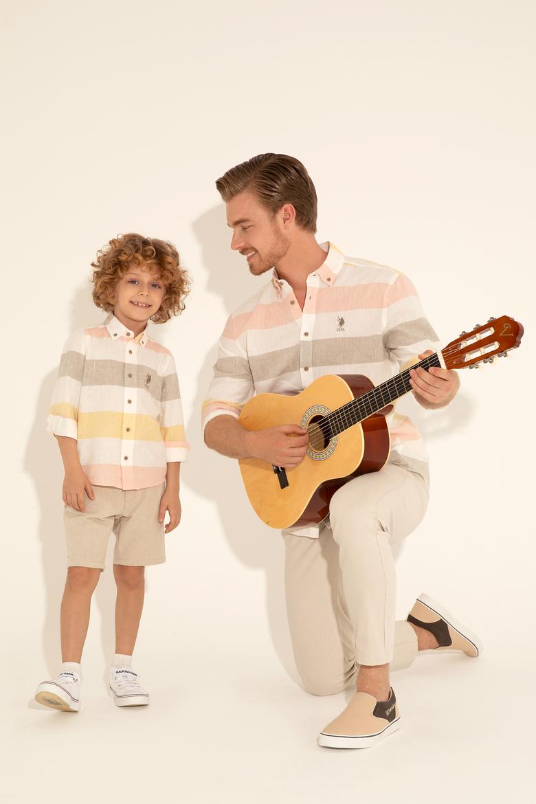 Erkek Çocuk Haki Uzun Kollu Gömlek