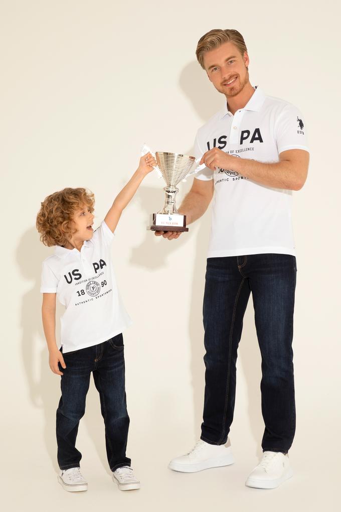 Erkek Çocuk Beyaz Polo Yaka Tişört